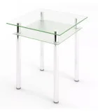 Glass dining table D-01-2 with tempered glass and chrome legs order